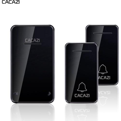 CACAZI Self-powered Wireless Doorbell Waterproof 200M Remote No Battery Required Home LED Light Call Bell 6 Volume 48 Chime
