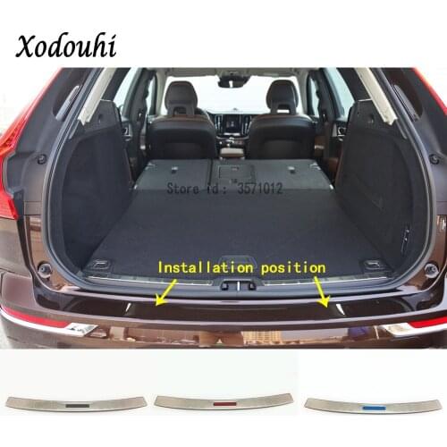 For Volvo XC60 2018 2019 2020 Car Body Styling Frame Trim Stick Back Rear Pedal Door Scuff Plate Frame Outside Threshold Trunk