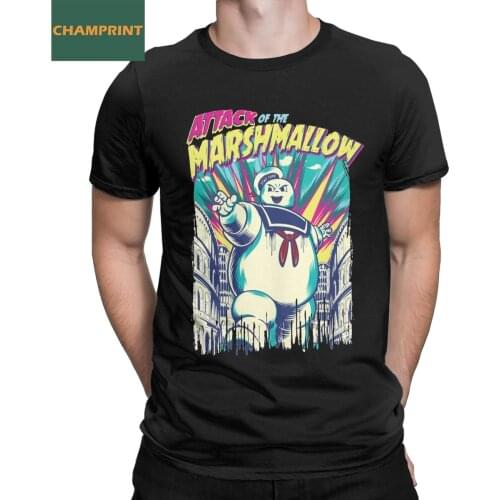 Novelty Attack Of The Marshmallow Ghostbusters T-Shirt Men Round Collar 100% Cotton T Shirt Short Sleeve Tees Gift Idea Clothing