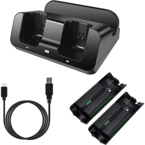 Geneic Charging Station Dock Stand Charger for Wii Remote Controller for Wii U Gamepad with Batteries and USB Cord Retailsale