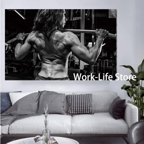 Bodybuilding Fitness Workout Canvas Painting female hard work woman Poster and Print Wall Art Picture for Gym Room Wall Decor