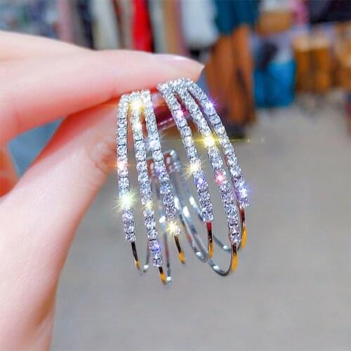 Huitan Fashion Stud/Drop/Hoop Earrings for Women Inlaid Cubic Zirconia Luxury Wedding Jewelry Personality Daily Wearing Hot Sale