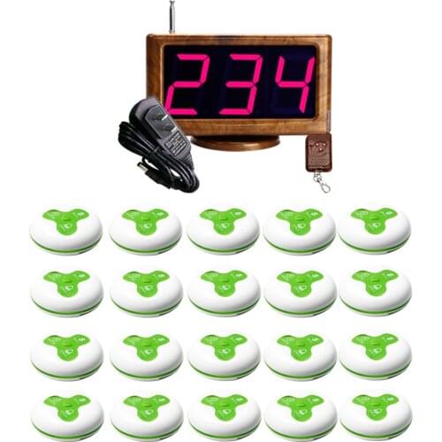 JINGLE BELLS Waterproof 20 calling buttons+1 LED display receiver / wireless calling system for spa&salon,hospital,cafe, bakery