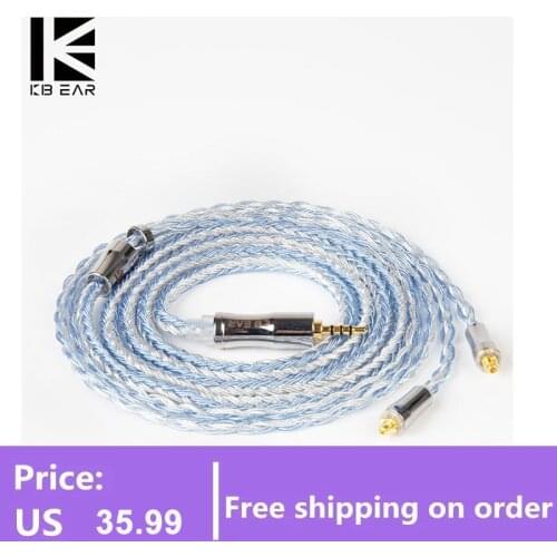 KBEAR Expansion 4N 24 Core Silver Plated Upgraded Cable 2.5mm/3.5mm/4.4mm Earbuds Cable KBEAR KS2 KS1 BLON BL-01 BL-03 BL-05S