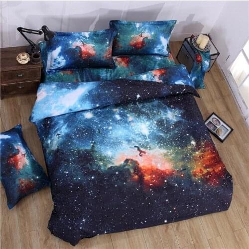 New Textiles 3D High Quality Galaxy Bedding Set Milky Way Style Bed Linings Twin/Queen Size Bed Sheets Duvet Cover 4pcs Set