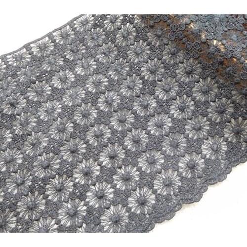 2 Meters Beautiful Flower Lace Fabric Black Venice Lace Trim for Black Bridal Clothing Embellishing Costume Design 27cm Width