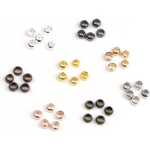 2000pcs/lot Dia 1.5mm 2mm 2.5mm 3mm 4mm Copper Round Ball Crimp End Beads Stopper Spacer Beads for DIY Jewelry Making Wholesale