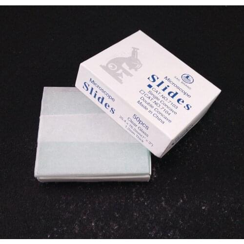 1 Box of 50pcs 25.4x76.2mm Glass Clear Double Concave 7104 Microscope Micro Slides Thickness 1-1.2mm