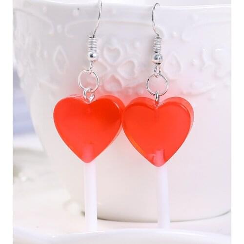 1Pair Fashion Women Drop Earrings Resin Lollipop Crafts Flatback Candy Charms Bff Friendship Jewelry For Children