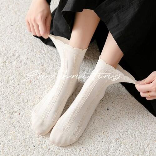 2020 New Women Socks Autumn Comfort Fashion Socks Girls Preppy Korea Style Breathable Cute Lace Casual Cotton Socks Lady Quality