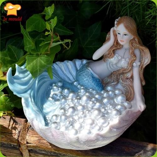 New Mermaid, Pearl and Shell Beauty Silicone Mold, Plaster, Candle, Soap, Birthday, Wedding, Home Decoration Mold