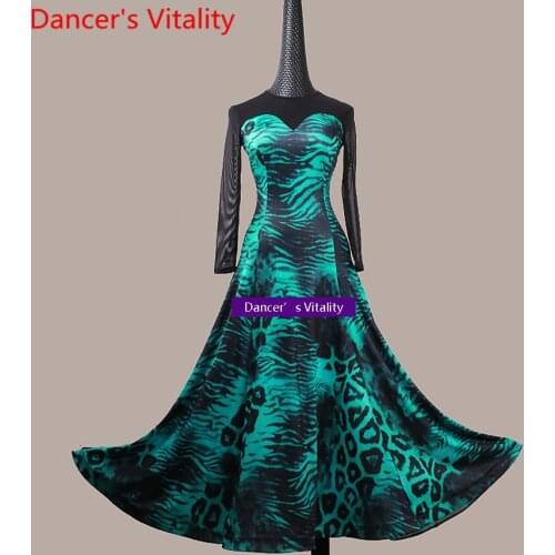 New Modern Ballroom Dance Slim Fit Splicing Milk Fiber Fishtail Dress Waltz National Standard Dance Performance Costume Clothes