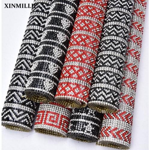 New Design 24*40cm/Roll Glass Rhinestone Mesh SS6 Crystal Beads Trimming Transfer Applique Hot-Fix Car Sticker Wedding Dress DIY