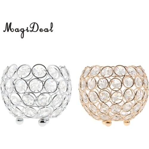 Pair of 3 inches Votive Crystal Bling Candlestick Candle Holders Home Wedding Banquet Romantic Dining Table Centerpiece