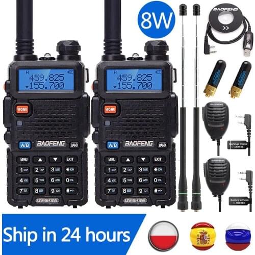 2pcs Baofeng UV-5R 8W High Powerful 10km VHF/UHF Long Range Two Way Radio Walkie Talkie CB Ham Portable Radio Pofung UV5R