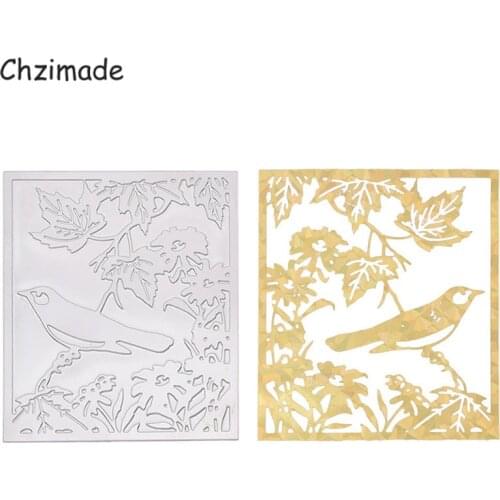 Chzimade Flower Birds Hot Stamping Foil Metal Scrapbooking Cutting Dies 2021 New For Cards Diy Handmade Crafts