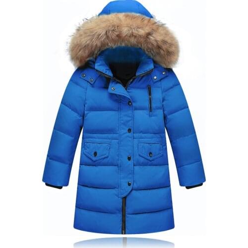 New Winter Boy Down Jacket Thick Warm Boys Downs Coat Kids Down Jacket For Boys Hooded Collar Children Outerwear Coat 3-14Y