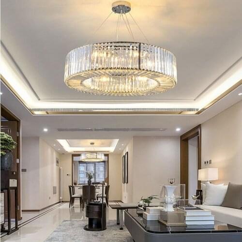 Luxury Modern Chandelier Lighting Round Crystal Light Fixtures Living Dining Room LED Lustres De Cristal