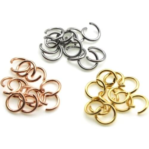 100pcs 0.6mm Thick Stainless Steel Rose Gold Open Jump Ring 3 4 5 6 mm Split Ring Connector for Bracelet DIY Jewelry Making