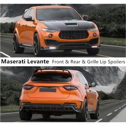 Front Rear Grille Lip Spoilers For Maserati Levante 2016 2017 2018 2019 2020 Bumper Diffuser High Quality Carbon Fiber Spoiler