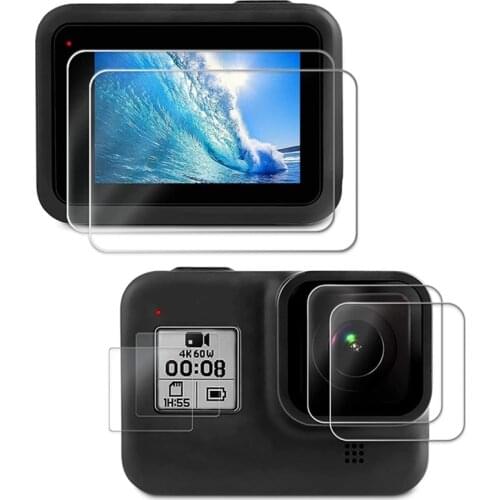 10 20 Set Screen Protector For GoPro Hero 8 Black Ultra Clear Tempered Glass HD Front Display Lens Protector Go Pro Accessories