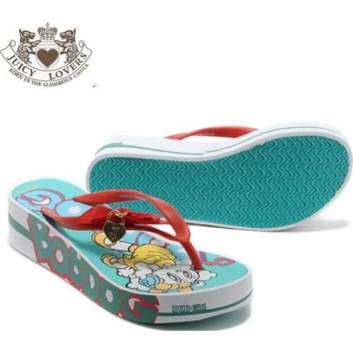 Free Shipping JUICY LOVERS Brand Outside Women Slippers Flat Beach Slipper Sandals Ladies cartoon Sportswear Summer Flip Flops