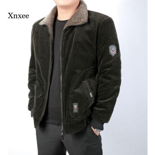 Winter Mens Jacket Fashion Corduroy Cotton Warm Cotton Jacket Casual Jacket Warm Jacket Mens Clothing