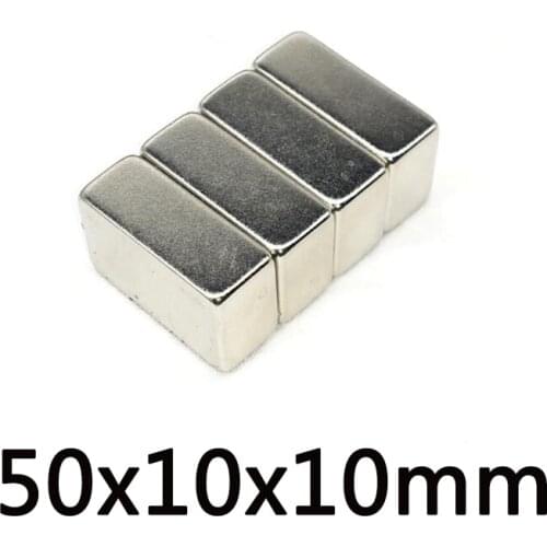 1/2/3PCS 50x10x10 mm NdFeB Strong Magnet sheet Permanent Neodymium Magnet N35 50x10x10mm Strip Block Magnets 50*10*10 mm