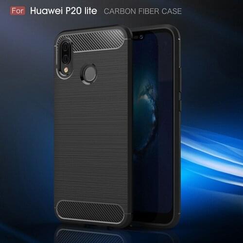 10pcs/lot For huawei P20 pro lite nova 3E Carbon Fiber Silicone Back Case For huawei P10 selfie P smart enjoy 7S P10 lite
