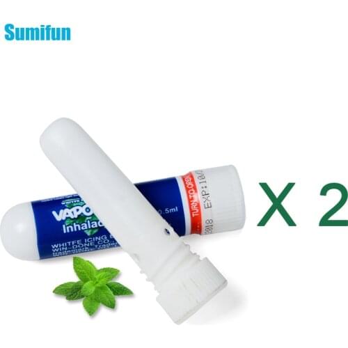 2Pcs Sumifun 100% Original Thailand Herbal Nasal Inhaler Nasal Essential Oils Rhinitis Mint Cream Nose Cold Cool Ointment P0076