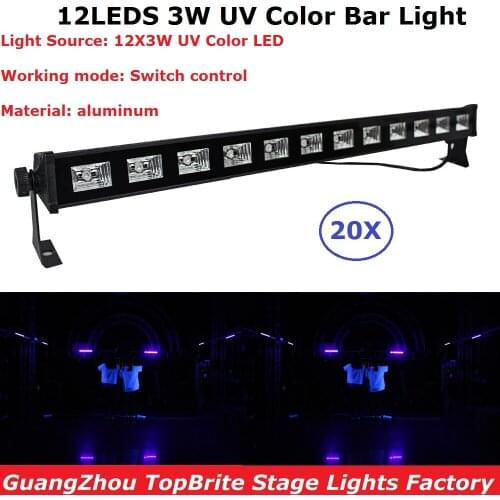 20XLot 2018 New Arrival Stage Light 12X3W UV Color LED Bar Wall Wash Lights 90-240V Professional Stage Dj Lighting Projector