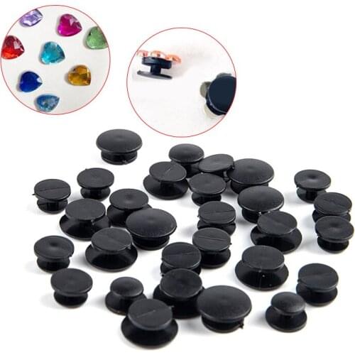 25pcs Common Cheap Black Button Plastic Ornaments Fit Shoe Decoration Lightweight Children DIY Accessory 8mm/10mm/12mm/13mm