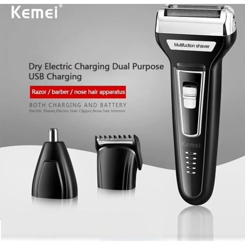 3 in 1 Electric Mens Shaver Clipper Beard Trimmer Electric Razor Nose Hair Shaver Rechargeable Beard Shaving Machine 100v-240v