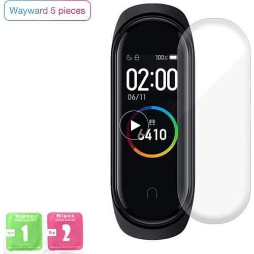 5PCS Protective Film For Xiaomi Mi Band 6 5 4 Cover Screen Protector Protection Film For Xiaomi MiBand 4 5 6 Straps not glass