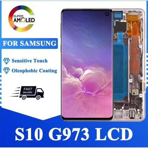 6.1'' SUPER AMOLED S10 LCD For SAMSUNG Galaxy S10 G973F/DS G973U G973F SM-G973 Display Touch Screen Digitizer Replacement Parts
