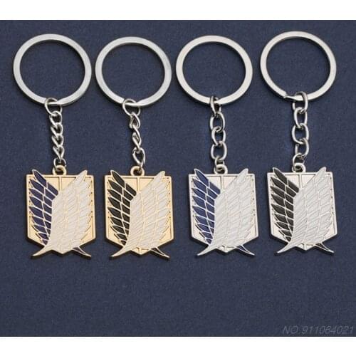 Anime Attacks On Titan Scouting Legions Emblem Keychain Wing of Liberty Pendant Keyring Cosplay Unisex Jewelry J8 21 Dropship