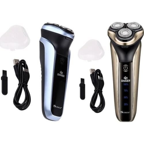 Surker Electric Face Shaver Mens Electric Razor Triple Blade Shaving Machines USB Rechargeable Beard Trimmer