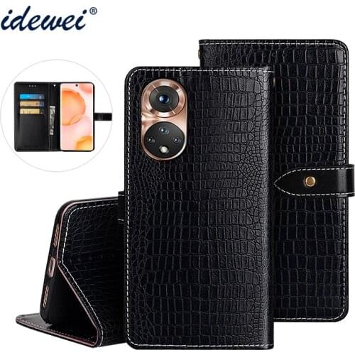Case For Honor 50 Pro Case Cover Crocodile Grain Flip Leather Case For Honor 50 SE Cover Business Phone Case