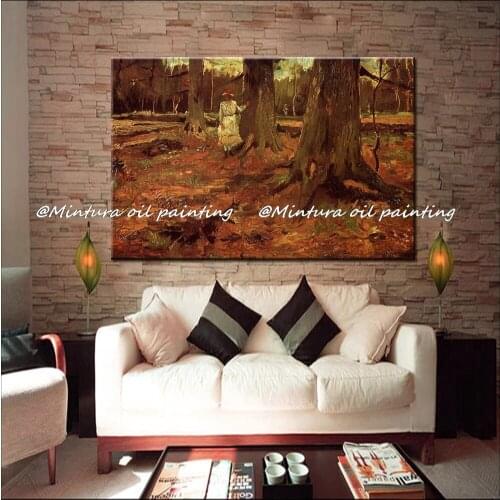 Young Girl in the Wood at the Hague Of Vincent Van Gogh 100%Handmade Reproduction Oil Painting On Canvas Wall Art For Home Decor