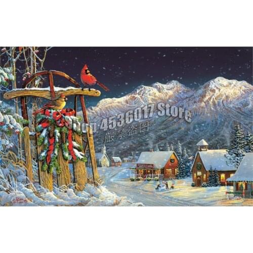 Diy Diamond Painting Cardinals Winter Christmas Landscape Diamond Mosaic Sets Embroidery Needlework Crafts Home Decoration Full