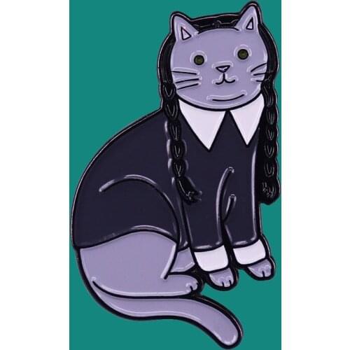 Gothic Cat Enamel Pins Brooch Collecting Beautiful Girl Lapel Badges Men Women Fashion Jewelry Gifts Adorn Backpack Collar Hat