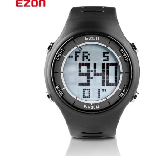 Hot!!! EZON Digital Men Sports Watch Dual Time Stopwatch Outdoor Casual Running Swimming Waterproof 30m Wristwatch Montre Homme
