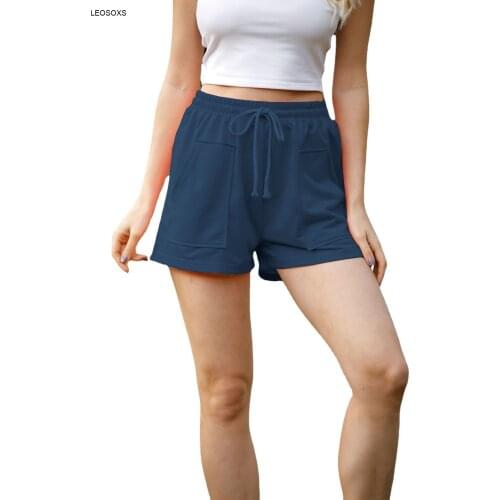 Лето2021женскаяодежда Solid Color Casual Loose Shorts Ladies New Versatile High-waisted Wide-leg Pants