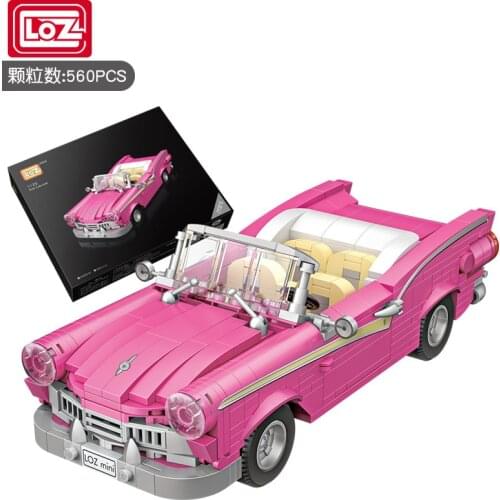 LOZ Blocks DIY Building Bricks Kawaii Pink Car Model Toys for Children Juguetes Birthday Kids Gifts Girls Present New Year 1125
