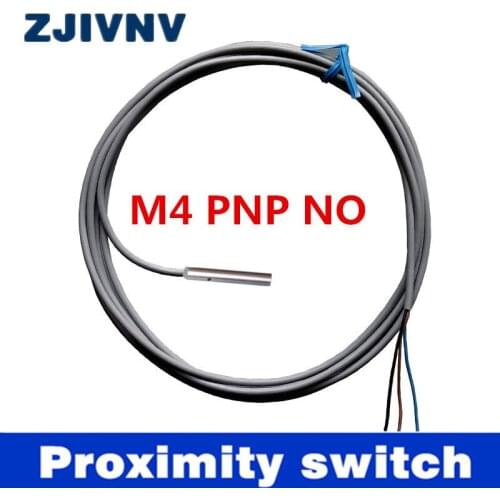 Best quality IP67 DC 3 wires PNP NO inductive proximity switch ,detect distance 0.8mm, Dia 4mm CE approval M4 without screw