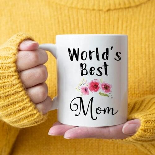 Worlds Best Mom Milk Mugs 350ml White Ceramic Mama Mother Birthday Gift Tea Cup Travel Coffee Mugs