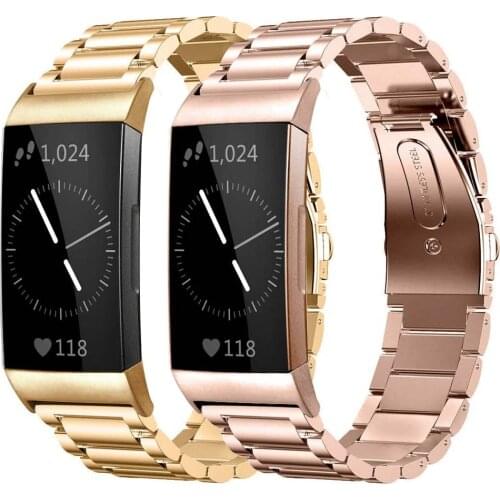 Metal Strap for Fitbit Charge 3 4 Bracelet Stainless Steel Wristband Replacement Strap for Fitbit Charge 3 SE Band Men Watchband