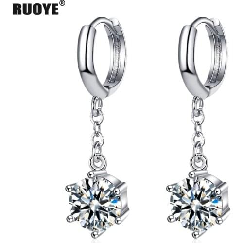 Sweet 925 Sterling Silver Long Chain Earring Luxury Crystal Earring For Women Jewelry New 2021