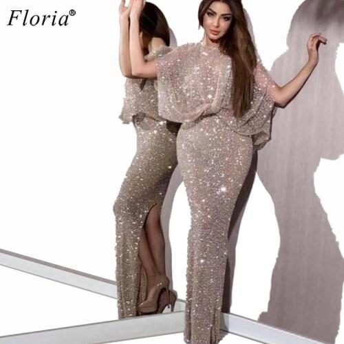 Plus Size Middle East Glitter Prom Dresses 2020 Dubai Sexy Evening Gowns Kaftan Couture Cocktail Dresses Women Party Night