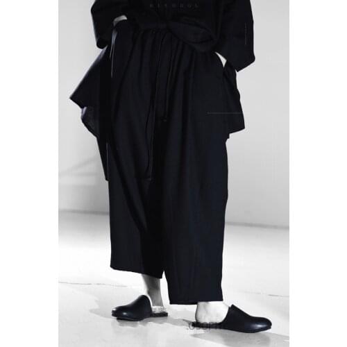 Mens casual pants wide leg pants skirt pants ultra loose Harem Pants dark closing trend male youth fashion new urban style